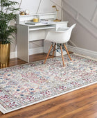 Rugs.com Rabia Collection - Alfombra baja marfil de 5 x 8 pies, perfecta para...