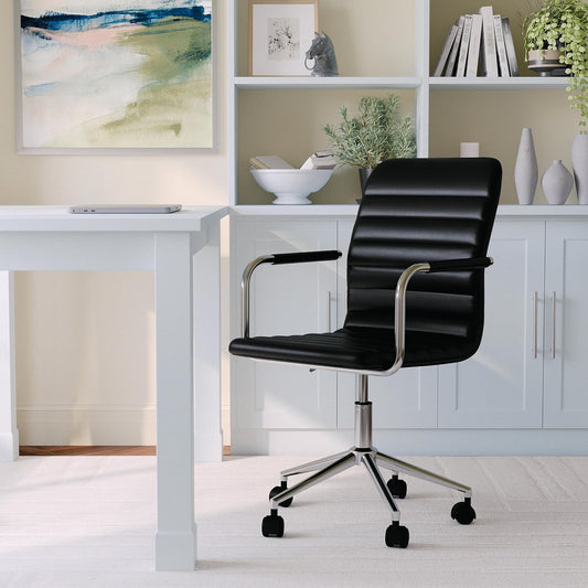 Martha Stewart Taytum - Silla giratoria con reposabrazos para oficina en casa...