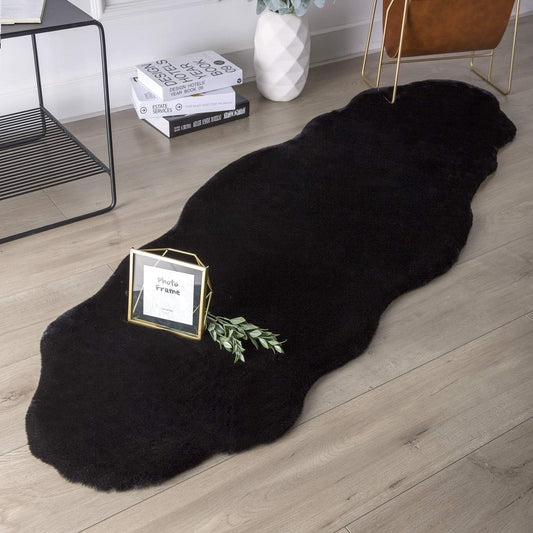 Funda de piel de conejo sintética para silla, funda para sofá, alfombra pequeña