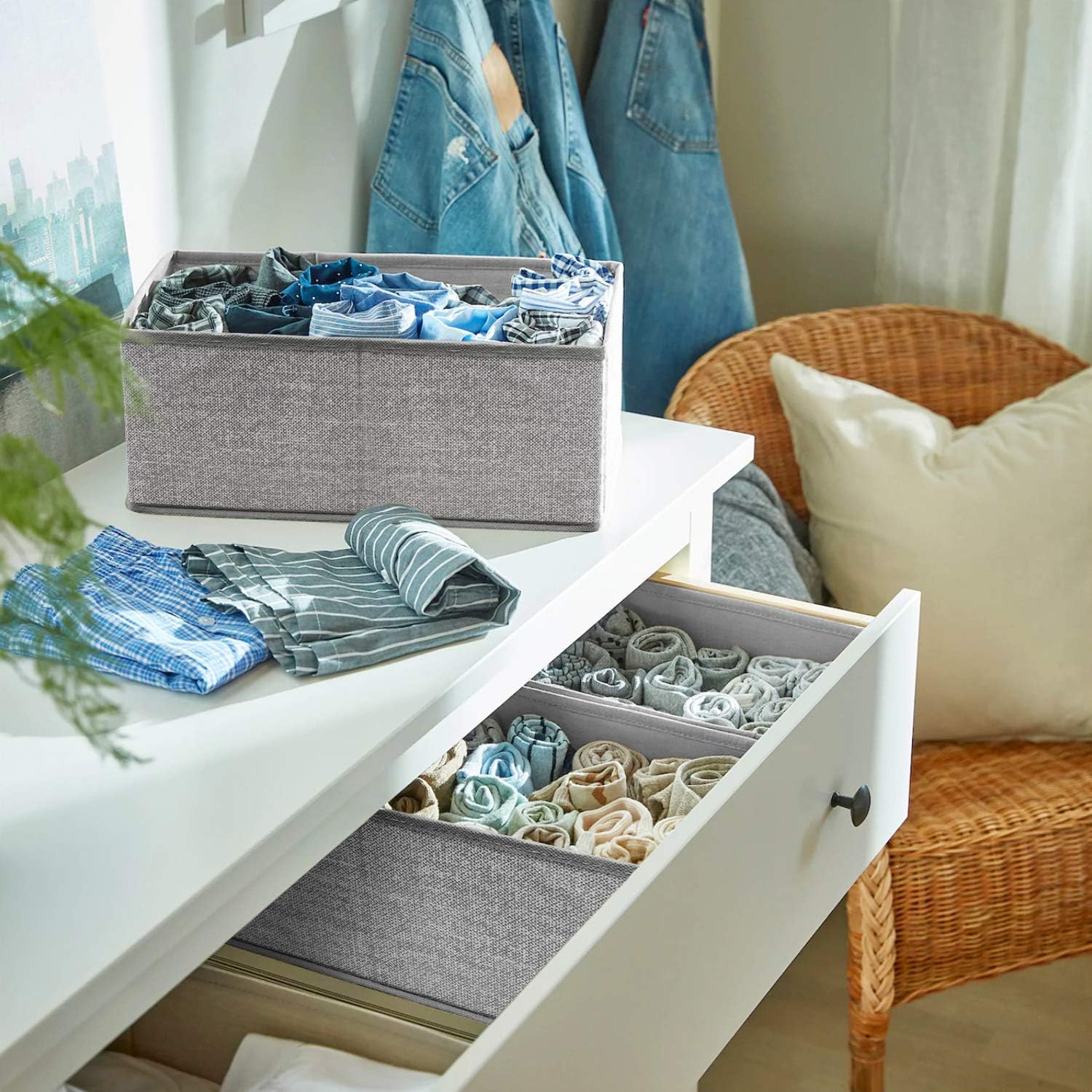 Criusia Organizador de cajones para ropa interior, juego de 6 organizadores