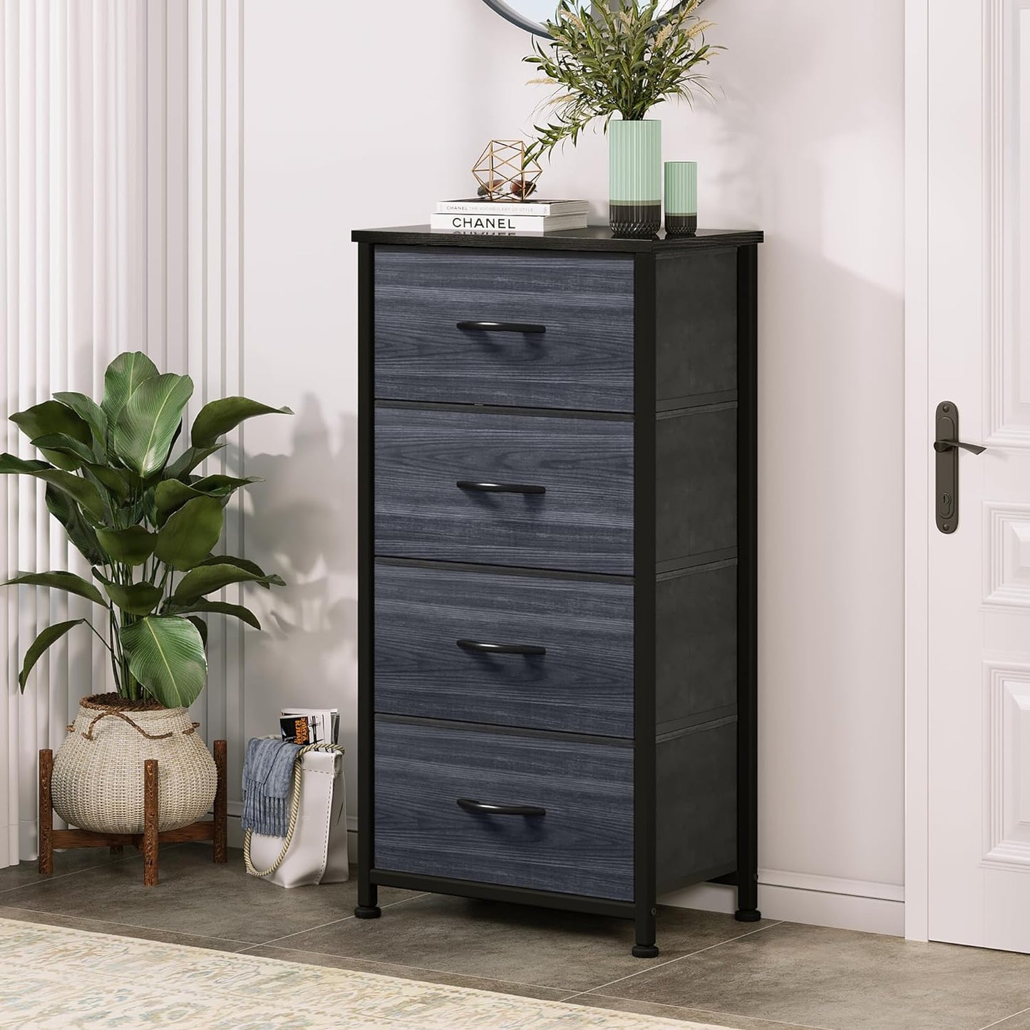 DWVO 4 Drawers Dresser, Dresser for Bedroom, Fabric Storage Tower, Chest of...