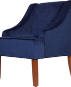 HomePop - Sillón con brazos curvados para sala de estar - Terciopelo azul marino