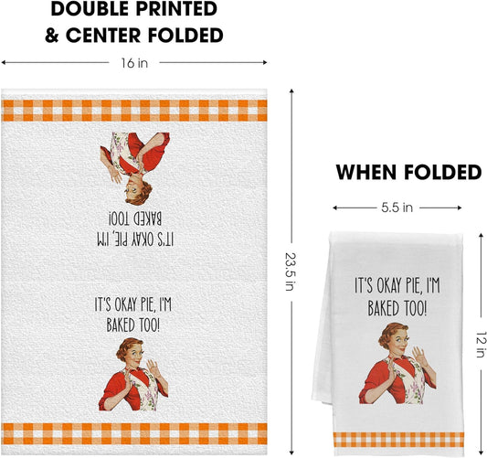SHIMANY Divertidos toallas de cocina decorativas, juego de 4 paños de cocina...