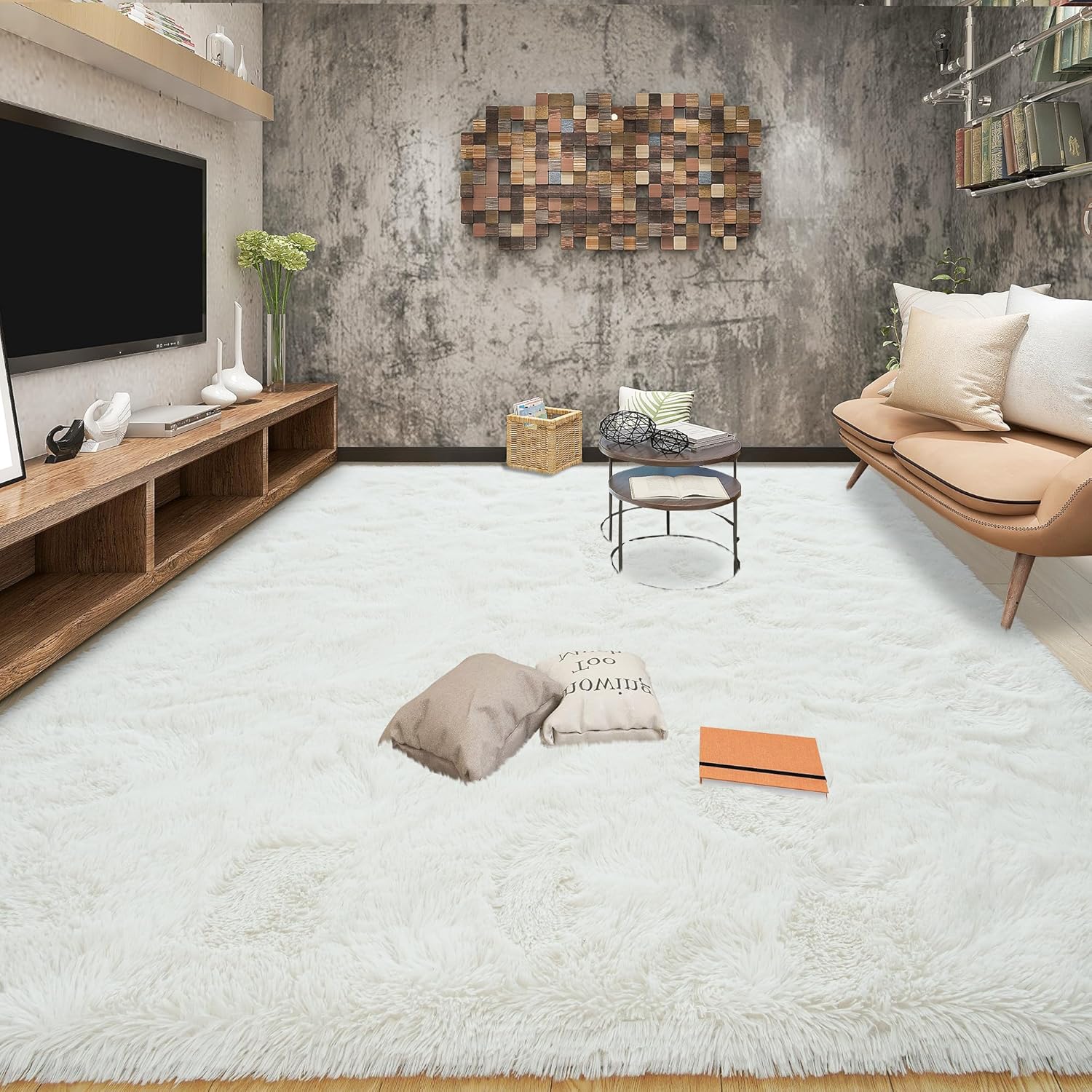 Tepook Alfombra súper suave y esponjosa para dormitorio, moderna alfombra...