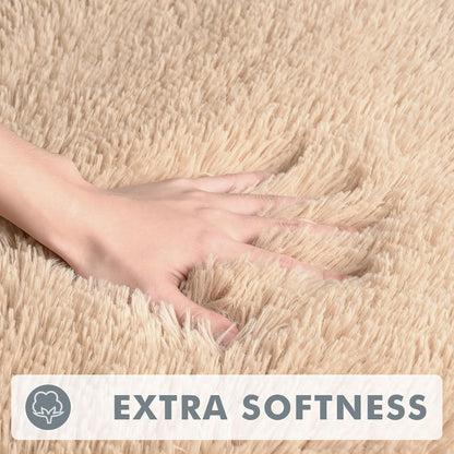 Alfombra suave de pelo largo para sala de estar, alfombras esponjosas de 5 x 8