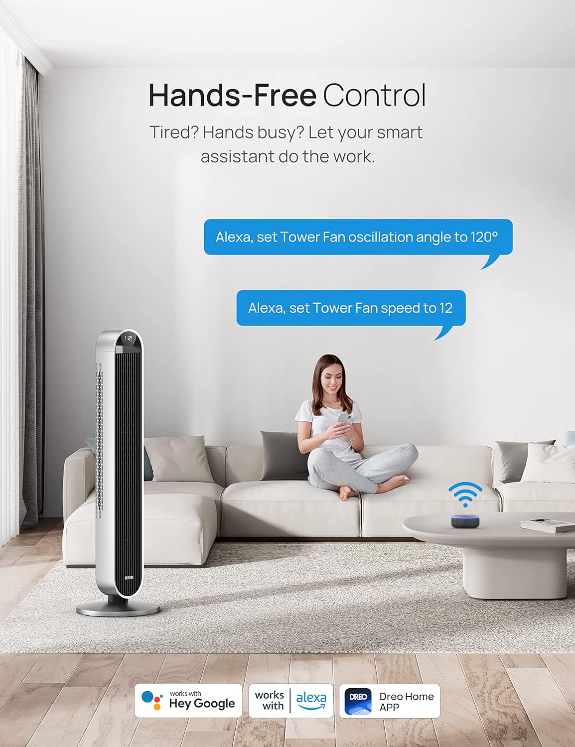 Dreo Ventiladores inteligentes para dormitorio, 11 pulgadas, ventilador...