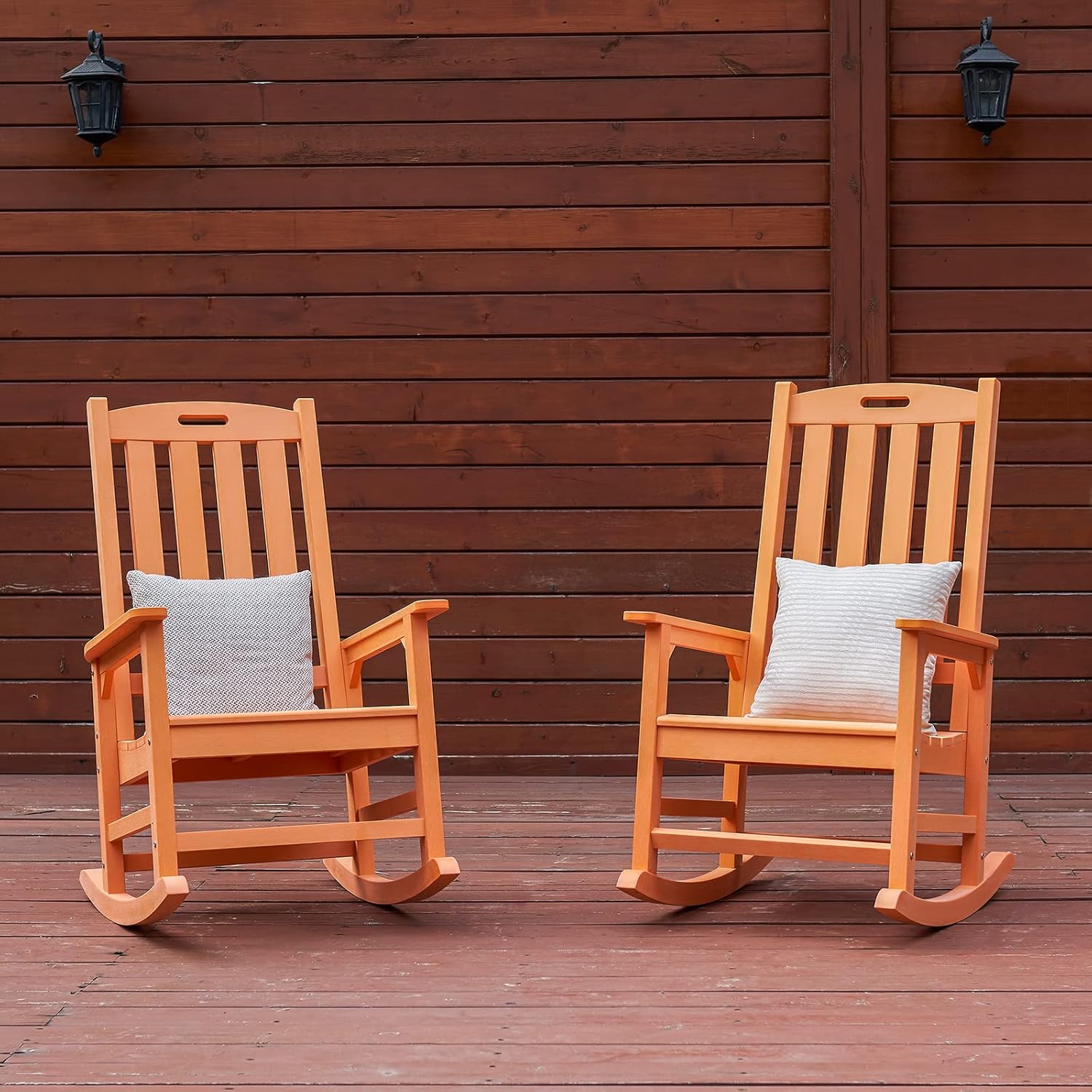 Psilvam Mecedora de gran tamaño para exteriores, con asiento de 21 pulgadas de...