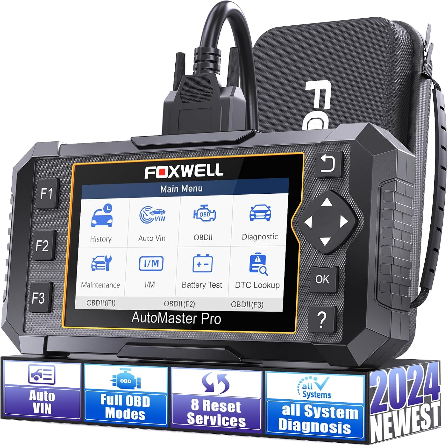 FOXWELL Escáner de coche NT624 Elite All System OBD2 escáner herramienta de...