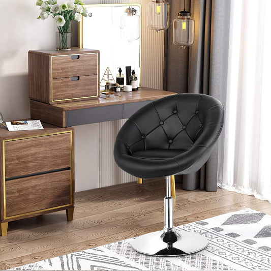 Costway - silla giratorio, estilo contemporáneo y tapizado acentuado, respaldar...
