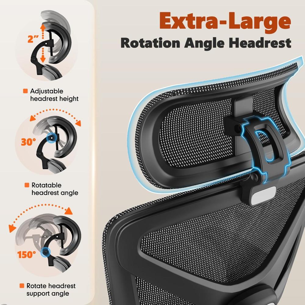 Silla de oficina MOLENTS Negro ergonómica