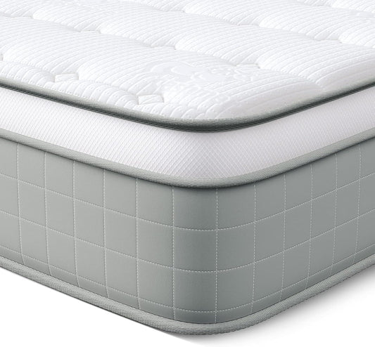 Colchón individual híbrido de resorte interior de 10 pulgadas en una caja,
