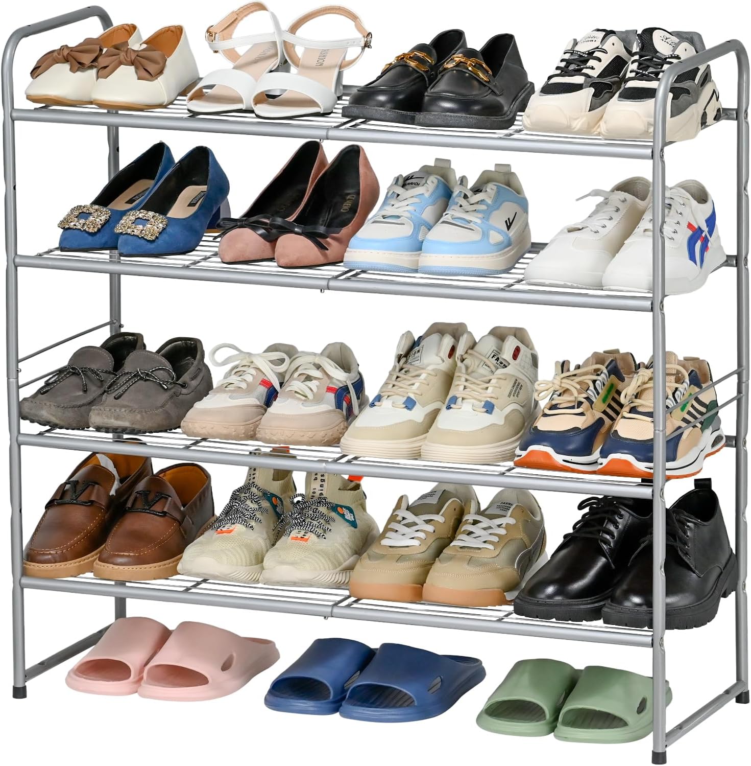 SUFAUY Estante para zapatos apilable de 4 niveles, zapatero para entrada, con