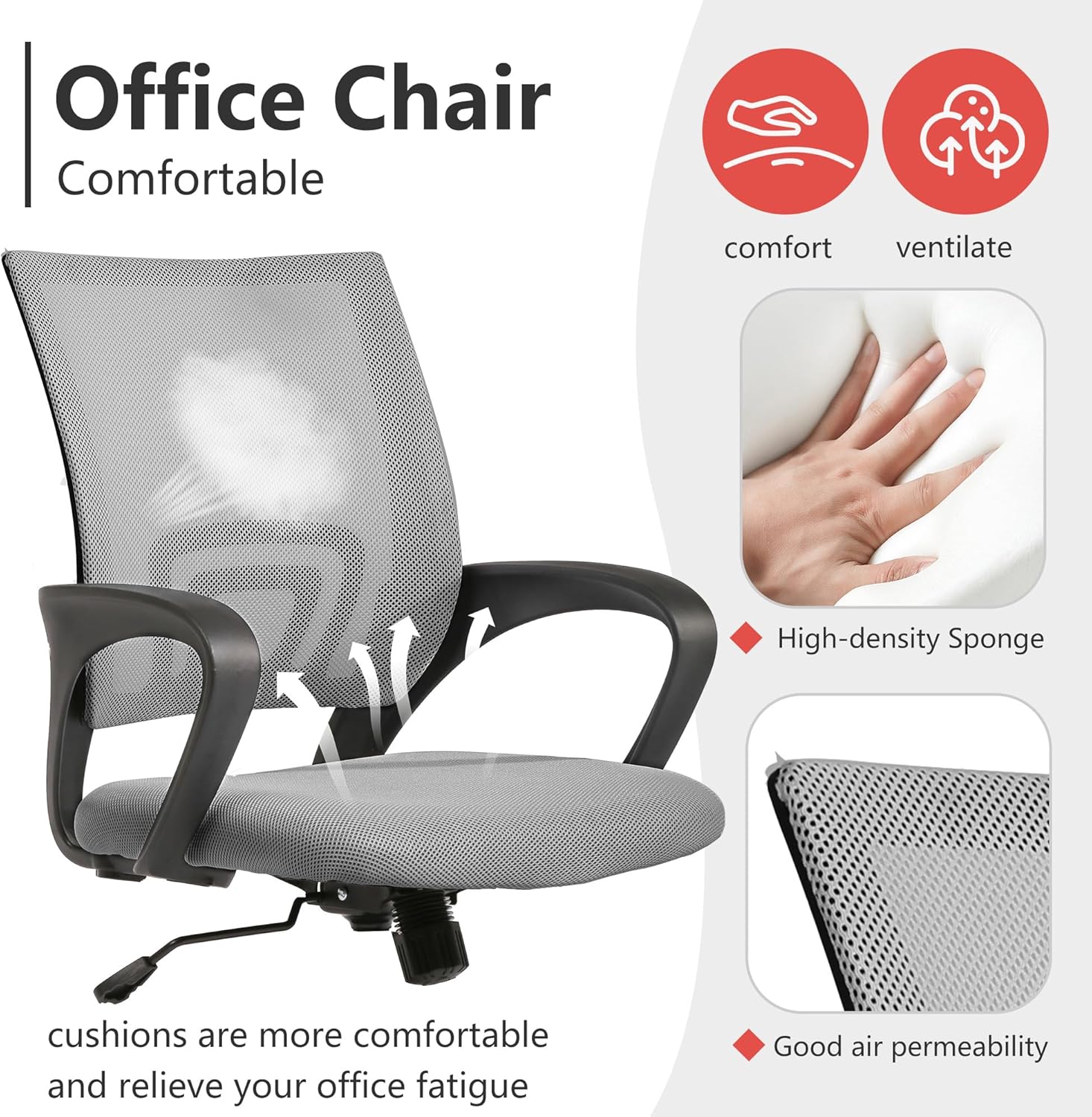 PayLessHere Silla de oficina para computadora, ergonómica, silla de escritorio...