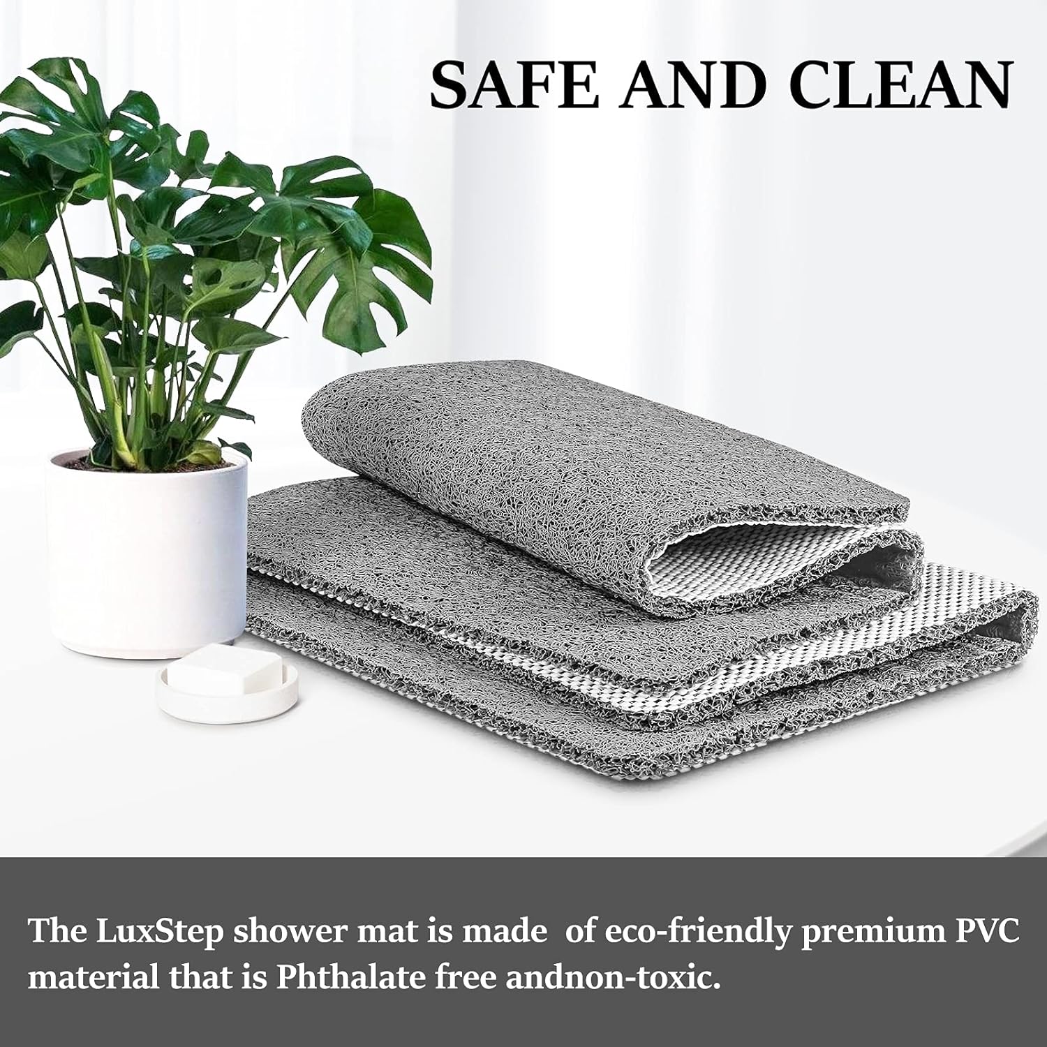 LuxStep - Tapete de ducha, de 24 x 16 pulgadas, tapete de baño antideslizante...