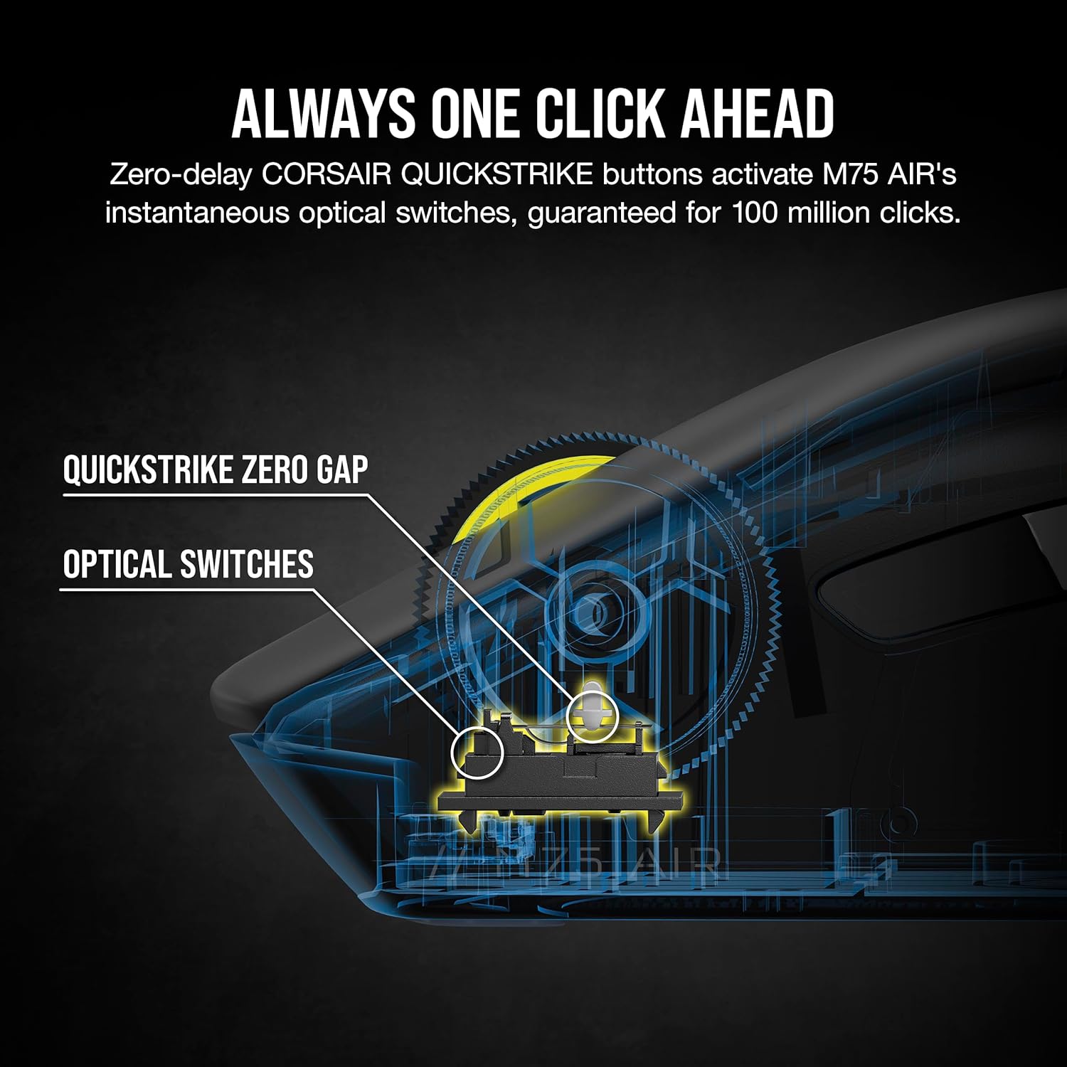 Corsair M75 AIR - Mouse inalámbrico ultra ligero para juegos - 2.4 GHz y...