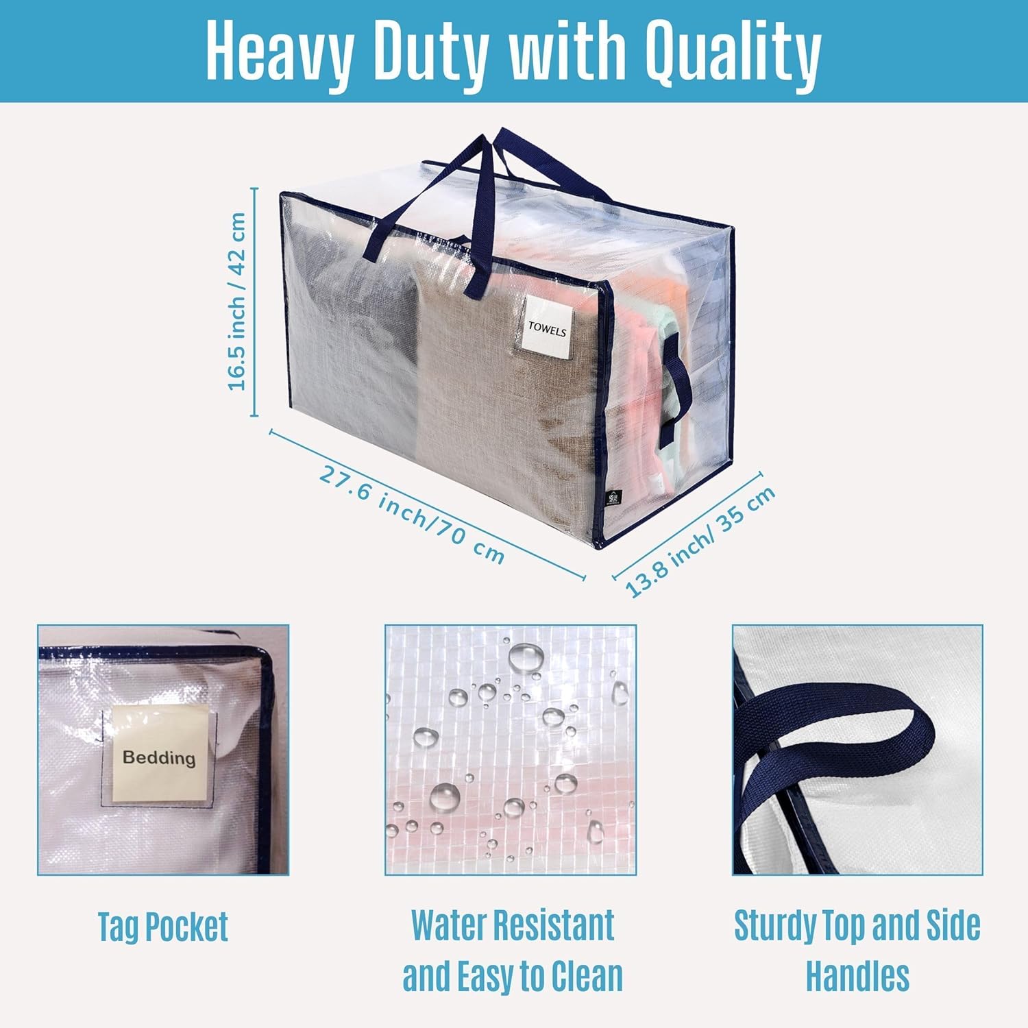 Paquete de 8 bolsas de almacenamiento resistente para mudanzas, dormitorios,