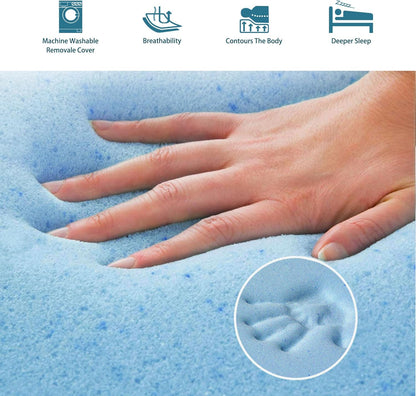 Repuesto de colchón de espuma viscoelástica de 4.7 pulgadas con funda lavable