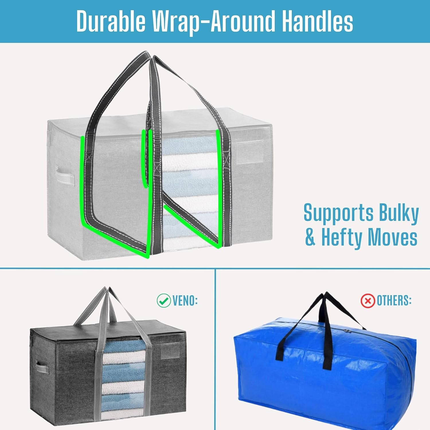 Paquete de 6 bolsas para mudanza, suministros de mudanza, cajas de
