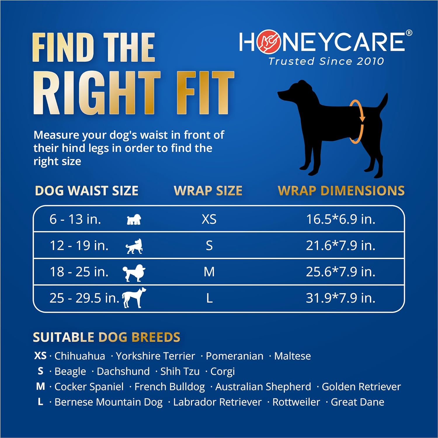 HONEY CARE All-Absorb A26 - Envoltura para perro macho, 50 unidades, pequeña