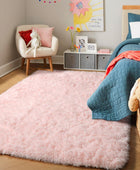 PAGISOFE Alfombras rosadas para dormitorio de niñas, 4 x 6 pies, mullidas,...