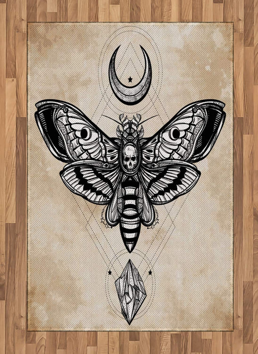 Ambesonne Alfombra de fantasía, cabeza muerta con ilustración de calavera...