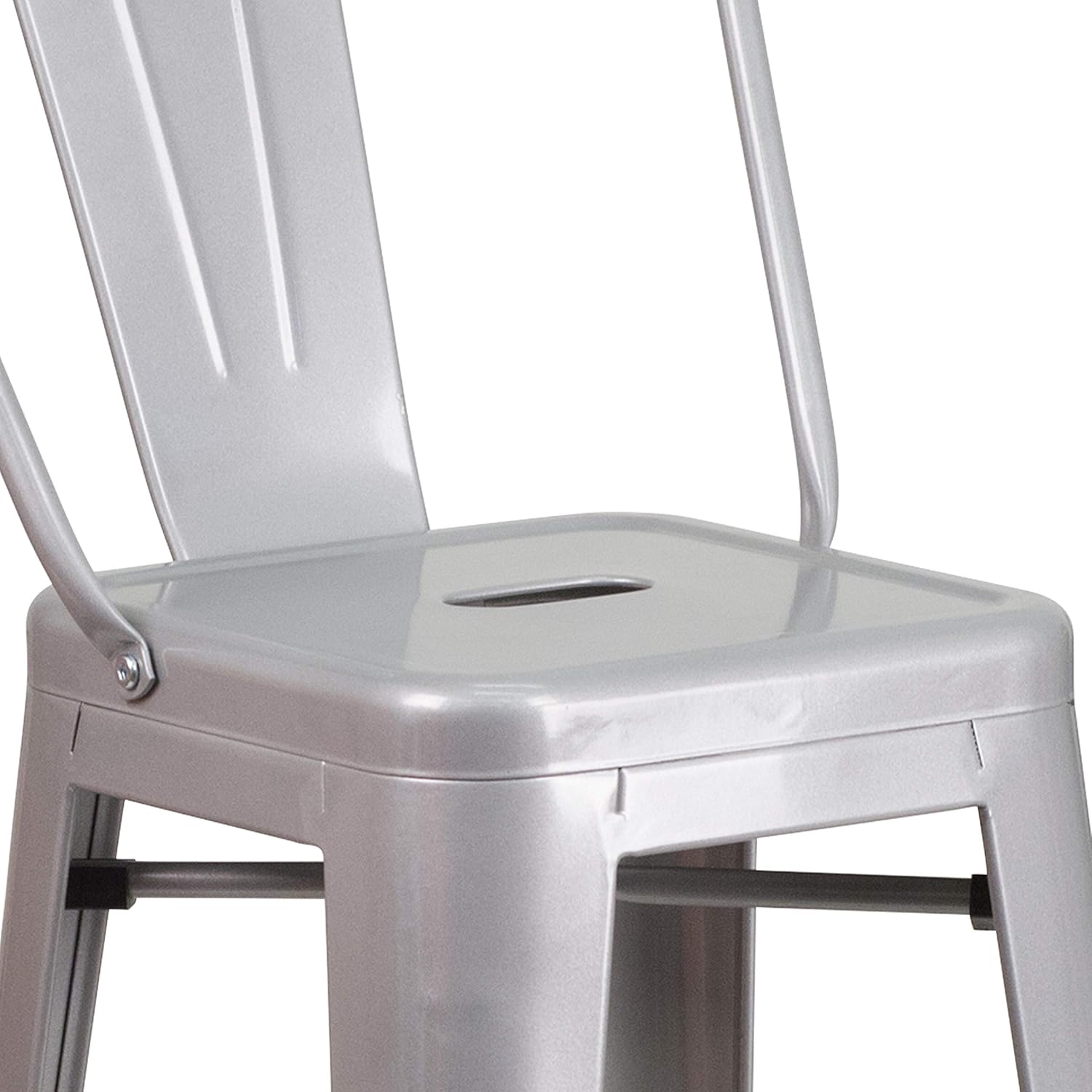 Taburete Flash Furniture de bar, hecho de metal para interior y exterior,...