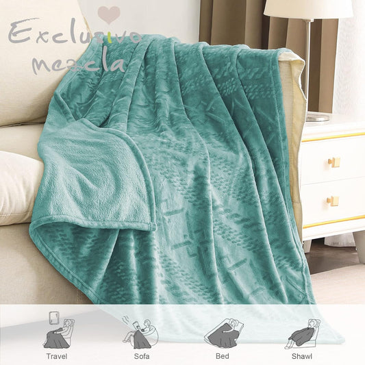 Exclusivo Mezcla Manta suave para sofá, manta de franela polar de 50 x 60...