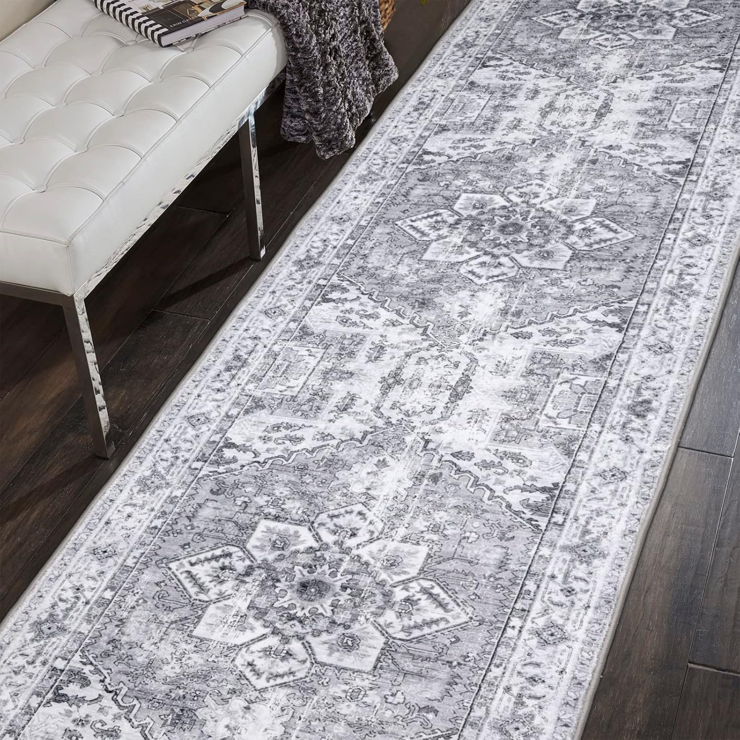 Alfombra lavable de 2 x 10 pies, para pasillo, lavandería, cocina, entrada,