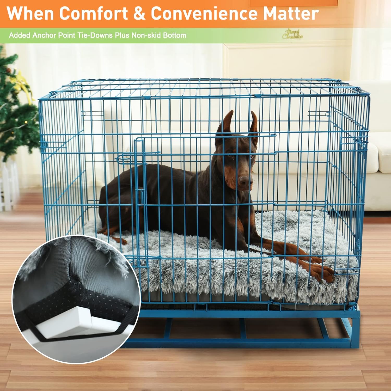 KISYYO - Camas para perros grandes, cómodas y fijas, para jaulas, lavables, 36...
