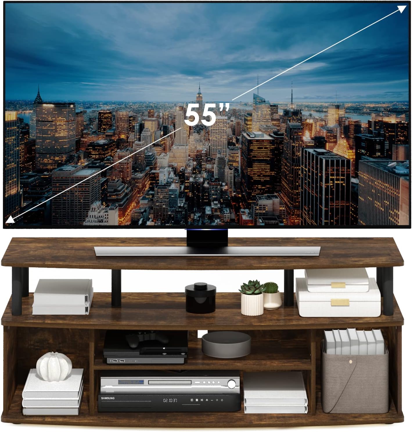 Furinno Jaya - Soporte grande para centro de entretenimiento, para televisor de...