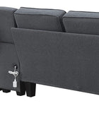 Sofá tapizado de 4 asientos de 114.2 pulgadas con mesa de centro almacenable y...