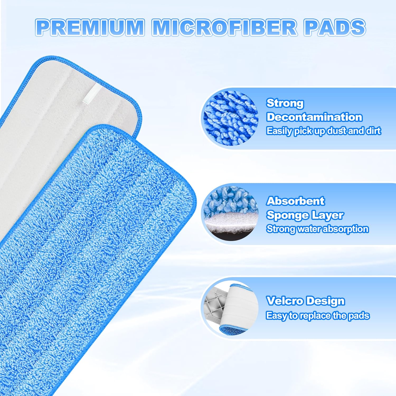 Almohadillas de repuesto para trapeador compatibles con Swiffer PowerMop,...