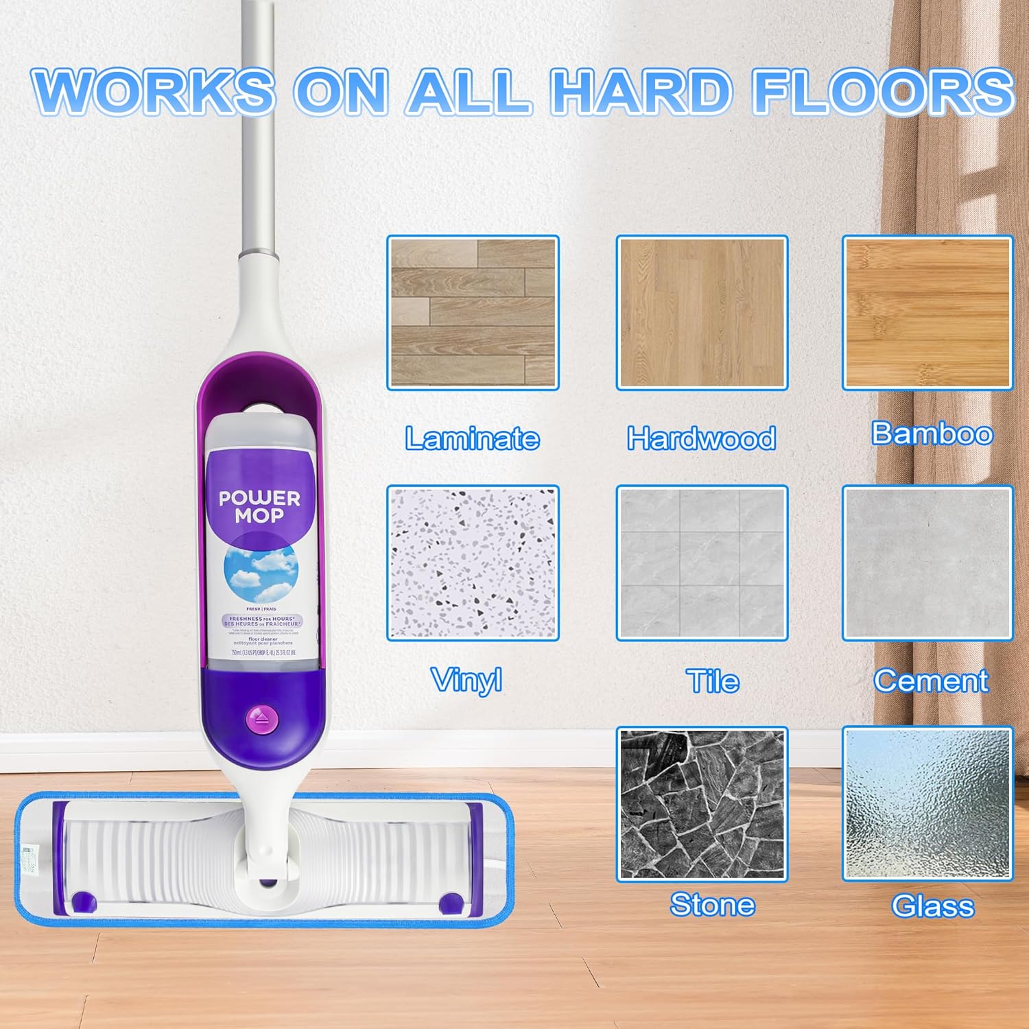 Almohadillas de repuesto para trapeador compatibles con Swiffer PowerMop,...