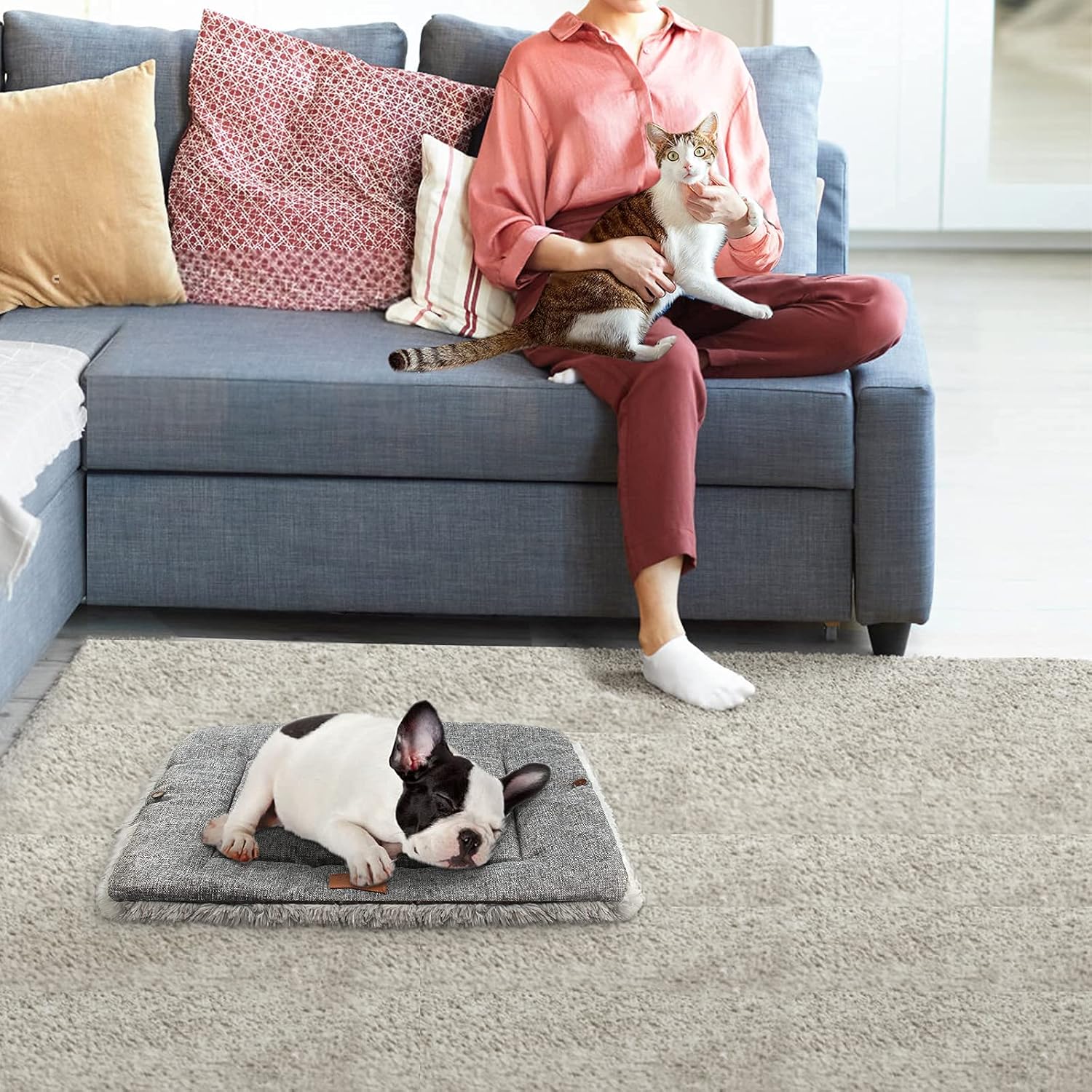 Cama para gatos pequeños, cama para gatos autocalentable, alfombrilla térmica...