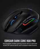 Corsair Dark Core RGB Pro, ratón óptico inalámbrico FPSMOBA para juegos con...