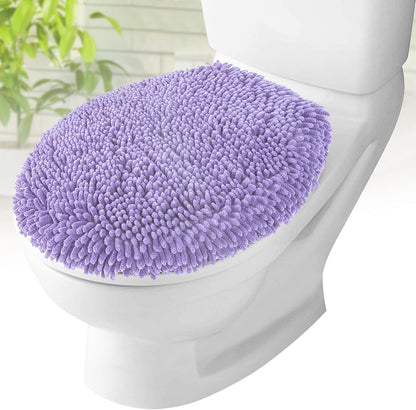 Cubierta de microfibra tipo shaggy para la tapa del asiento del baño, estándar