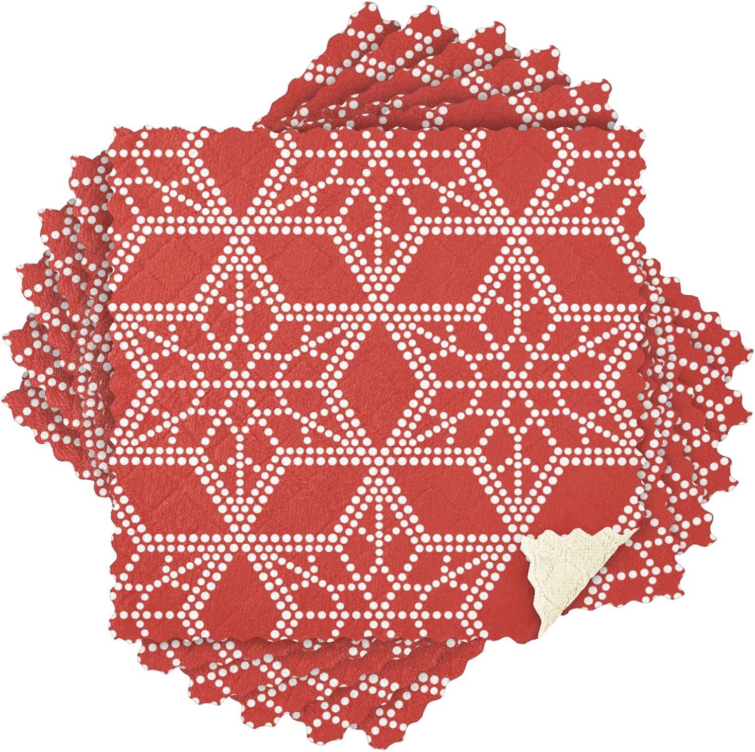 Toallas de secado de microfibra rojas con estrellas de Navidad para detalles de