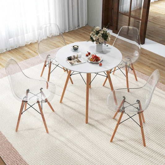 Tangkula Juego de mesa de comedor para 4, juego de mesa de cocina con asiento y