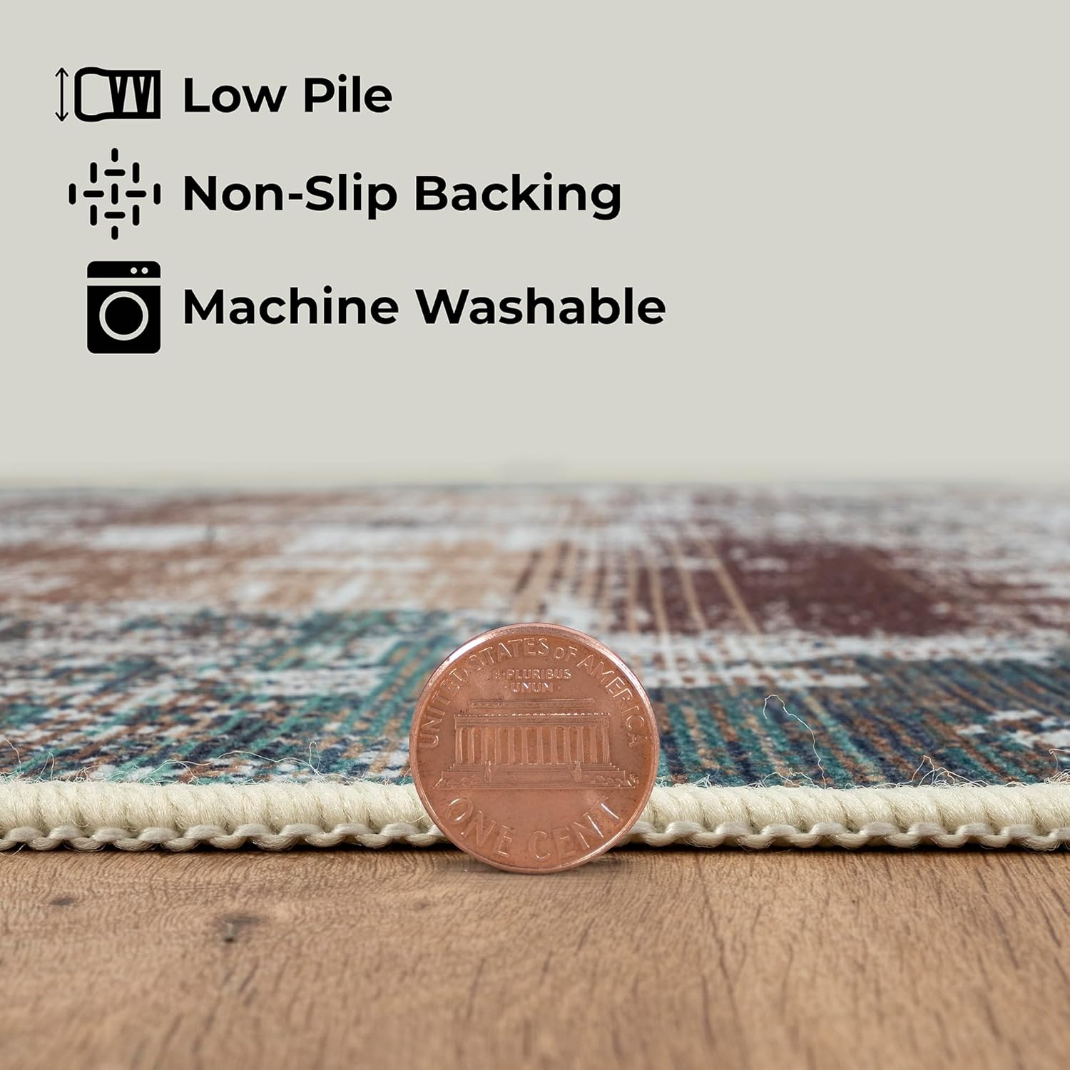 GLN Rugs - Alfombra lavable a máquina para sala de estar, dormitorio, cuarto de...
