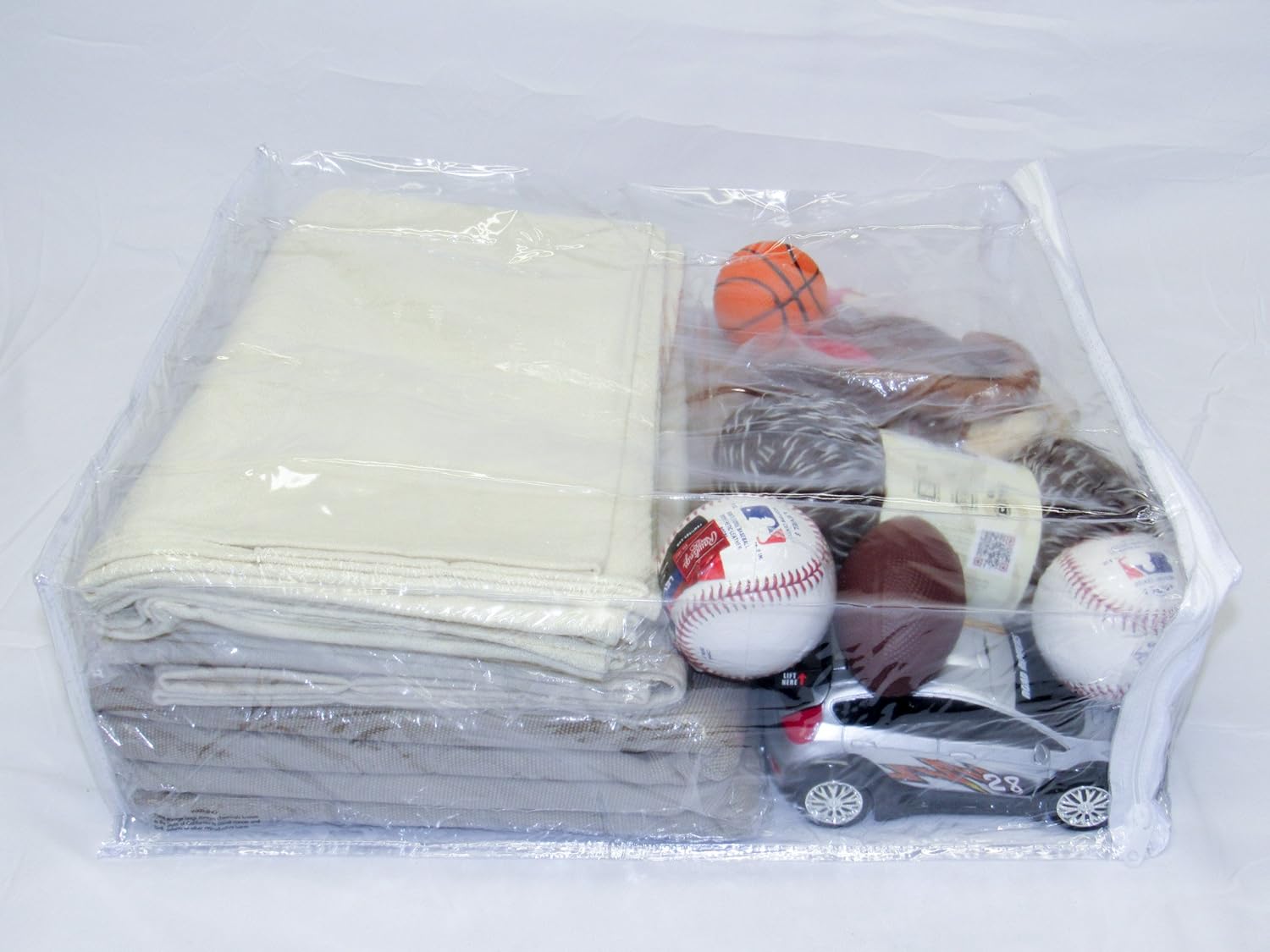 Paquete de 4 bolsas de almacenamiento de vinilo resistente con cremallera