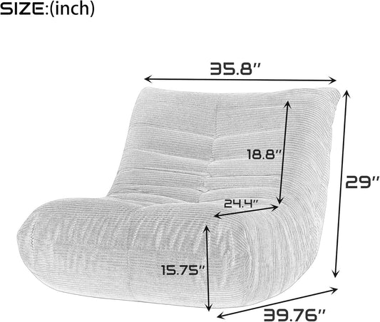 Silla Fireside, sofá de suelo perezoso, sofá de puf acentuado, moderno sillón