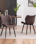 YOUNIKE Juego de 2 sillas de comedor, sillas de comedor tapizadas de cuero,...