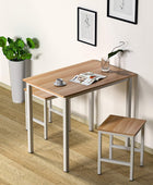 DKLGG 3 Pieces Dining Table Set, Space Saving Kitchen Table Set for 2, Small