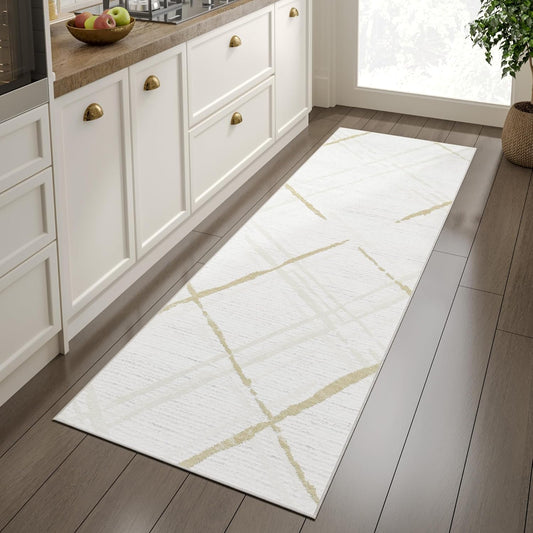 jinchan Alfombra de pasillo de cocina de 2 x 10 pies, moderna, lavable,...