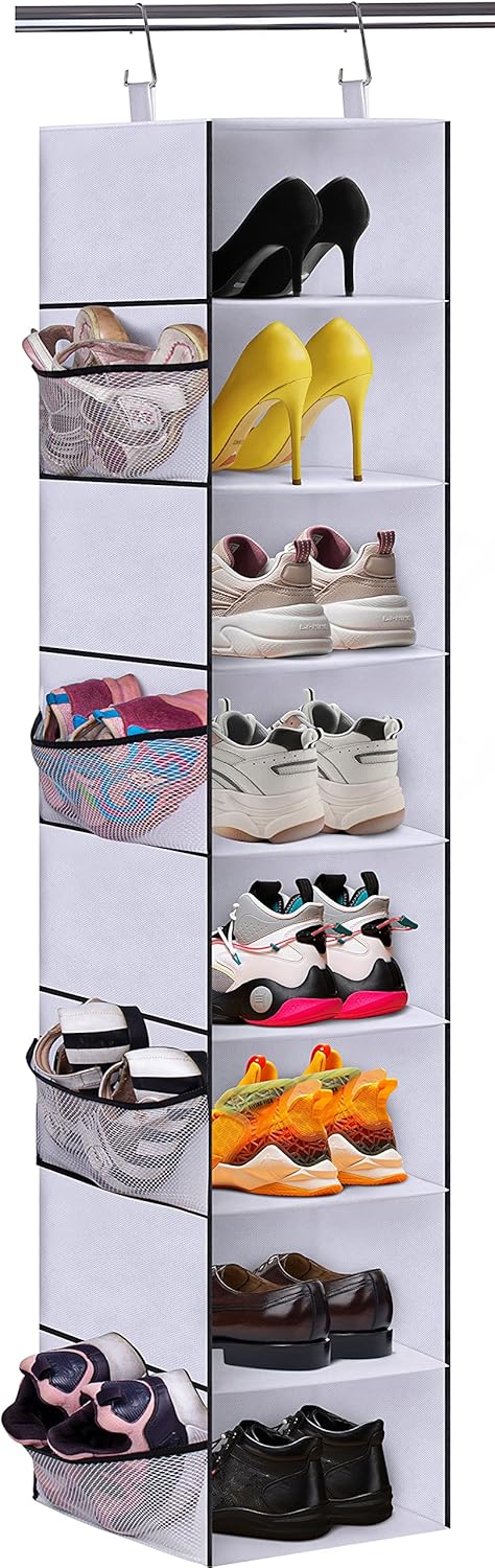 Organizador de zapatos colgante de 8 estantes, organizadores de ropa y estantes