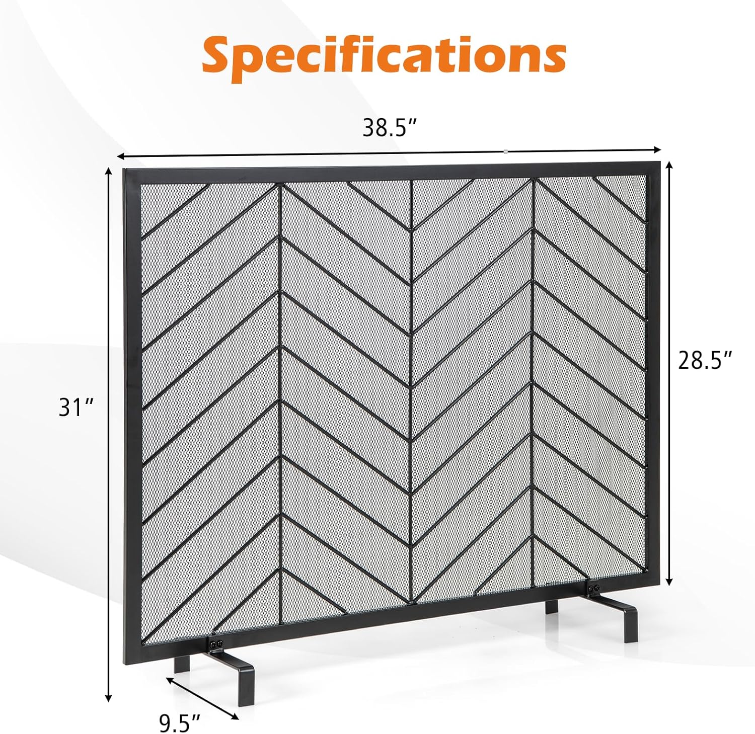 IRONMAX Pantalla para chimenea, panel individual de 39 x 31 pulgadas, pantallas...