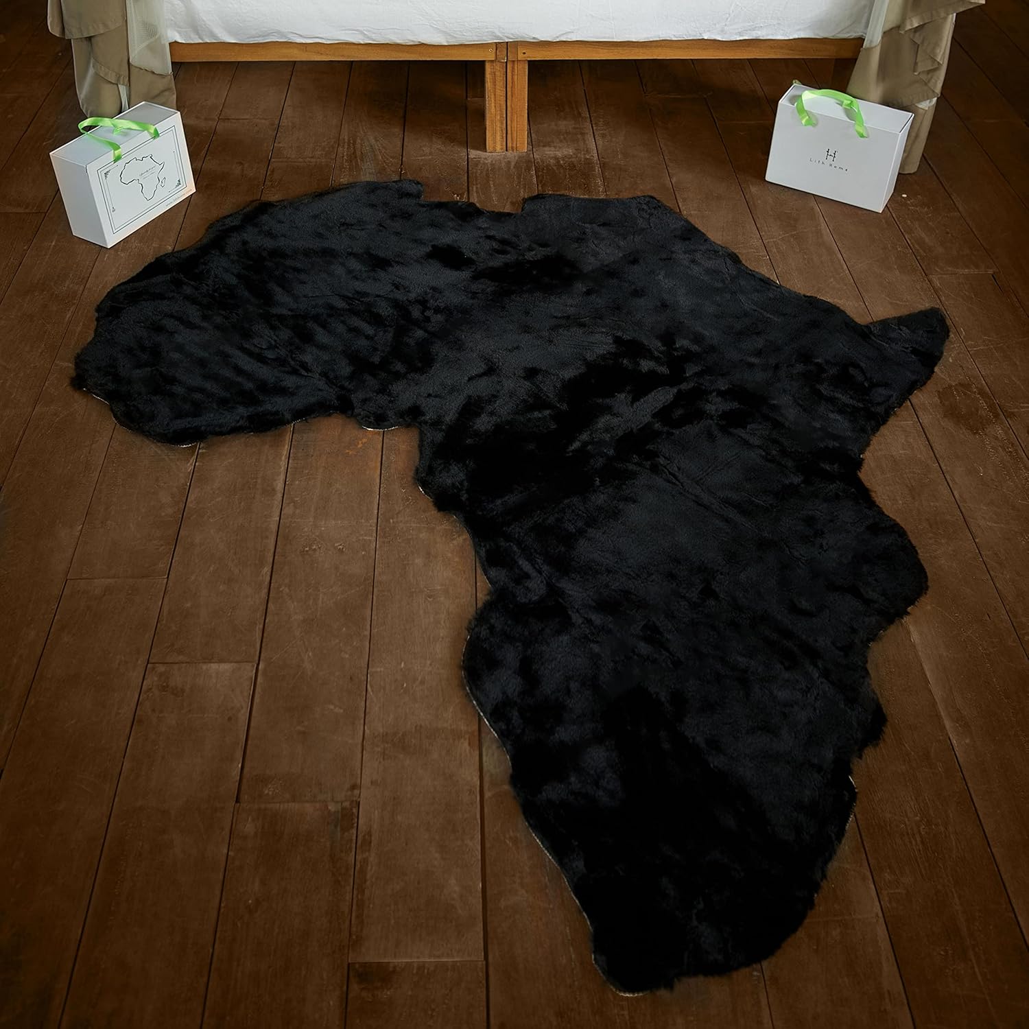 Decoración africana para el hogar, alfombra de piel sintética de conejo, regalo