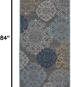 Tapete moderno, con diseño floral, antiderrapante, color crema., Polipropileno,...