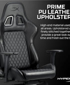 HyperX Jet Black - Silla ergonómica para videojuegos, tapicería de cuero, silla...