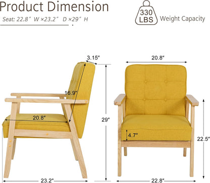 Silla decorativa moderna de mediados de siglo, silla auxiliar retro de madera y